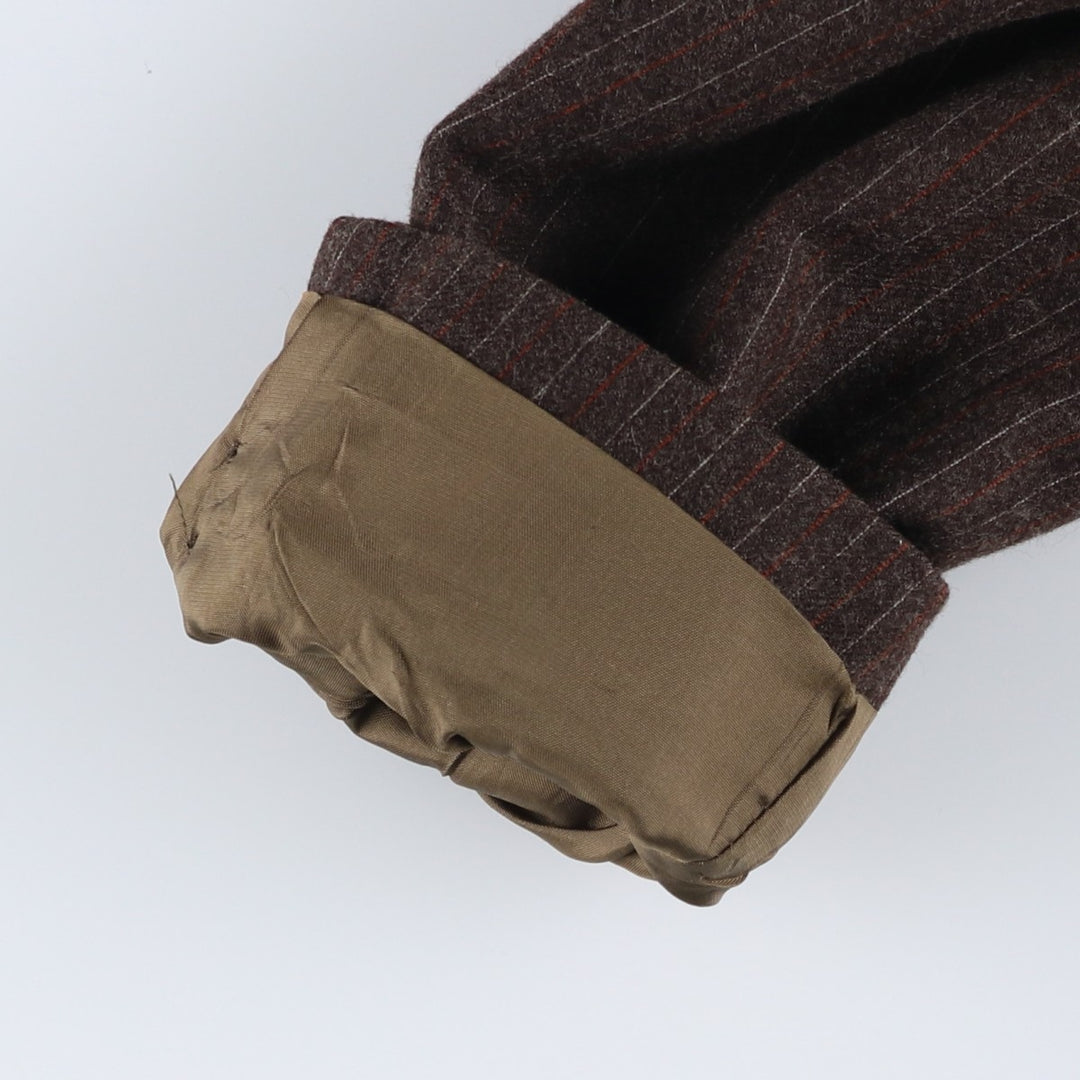 Tip Top Henley Stripe Pattern Wool Tailored Jacket (Men's Size M) wool brown type Vintage Second Hand