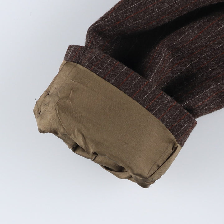 Tip Top Henley Stripe Pattern Wool Tailored Jacket (Men's Size M) wool brown type Vintage Second Hand