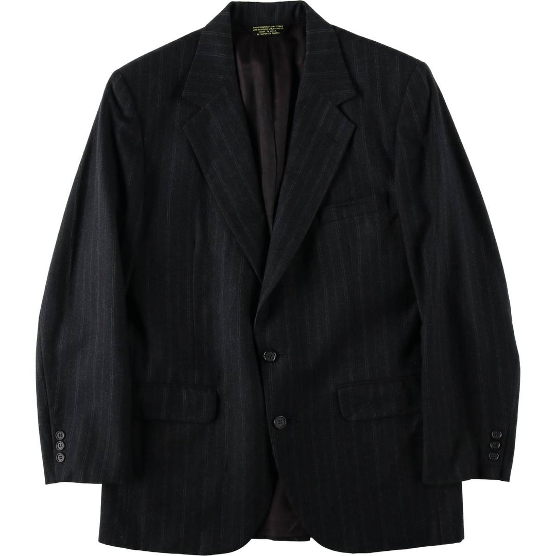 FREDERICK CLOTHIERS Stripe Pattern Wool Tailored Jacket, Made in USA, Men's Size S (approx.) wool Charcoal Vintage Second Hand