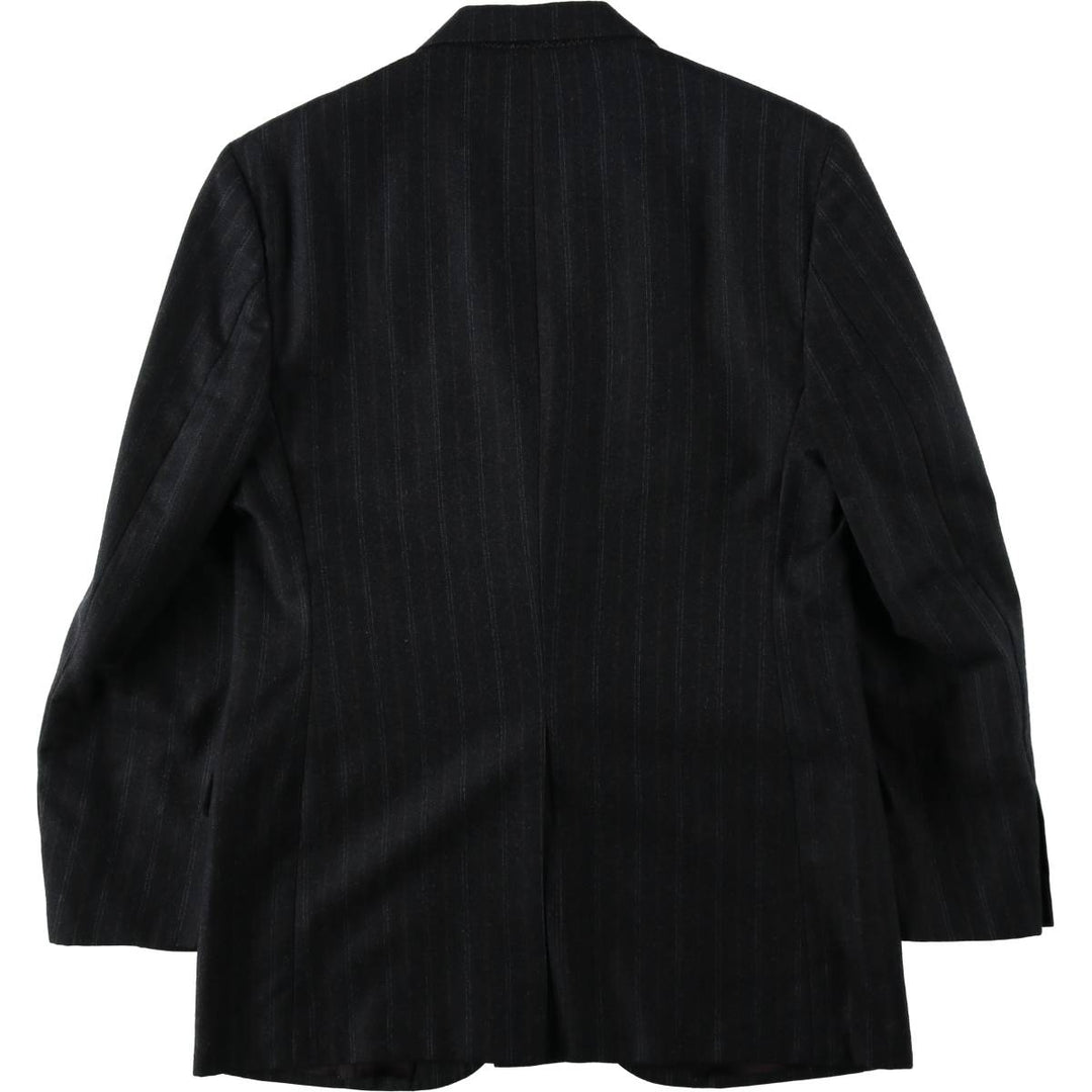 FREDERICK CLOTHIERS Stripe Pattern Wool Tailored Jacket, Made in USA, Men's Size S (approx.) wool Charcoal Vintage Second Hand