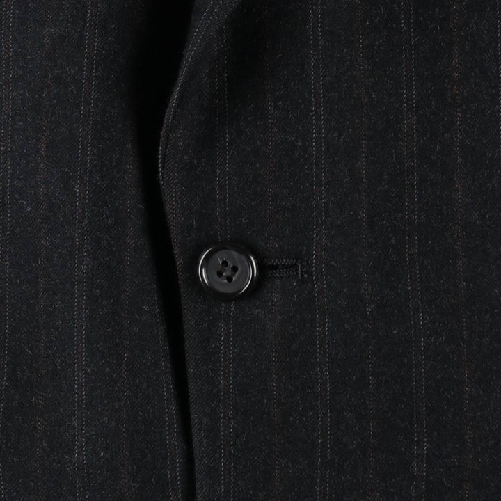 FREDERICK CLOTHIERS Stripe Pattern Wool Tailored Jacket, Made in USA, Men's Size S (approx.) wool Charcoal Vintage Second Hand