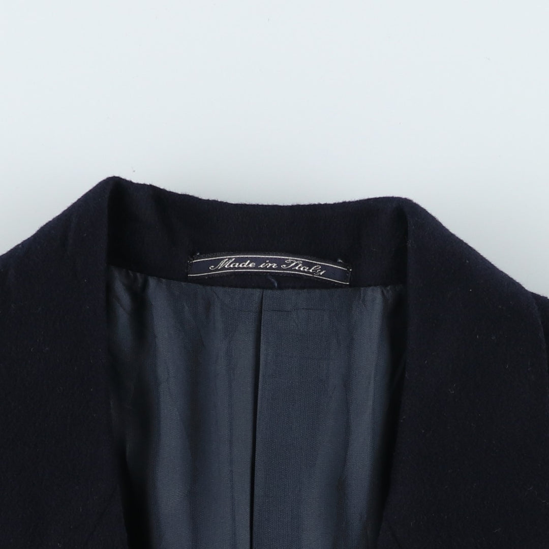 Lucad Altieri Double-breasted Peaked Lapel Wool Tailored Jacket, Made in Italy, Men's Size M (approx.) wool navy blue type Vintage Second Hand