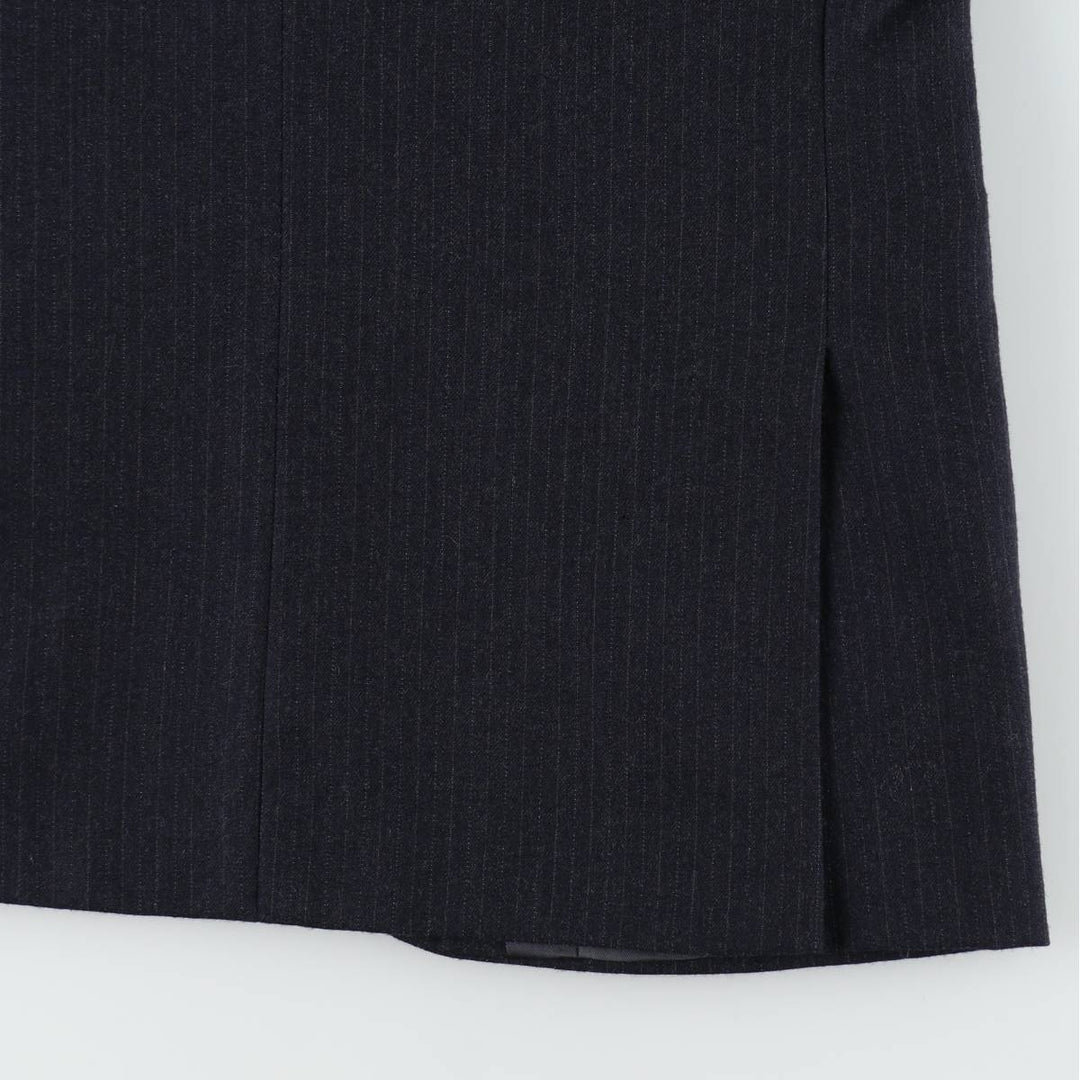 HARDY AMIES Stripe Pattern Navy Blazer Tailored Jacket (Men's Size M) wool navy blue type Vintage Second Hand
