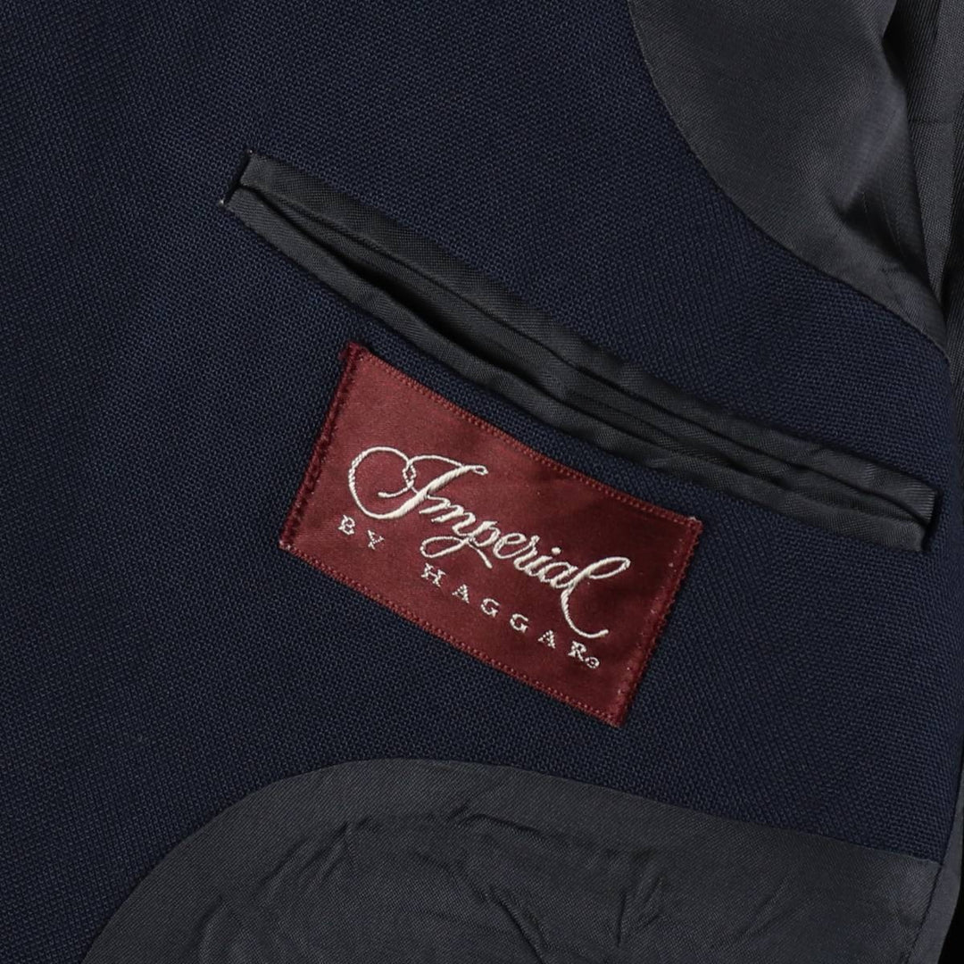 HAGGAR IMPERIAL Navy Blazer Tailored Jacket, Made in USA, Men's Size M (approx.) unclear navy blue type Vintage Second Hand