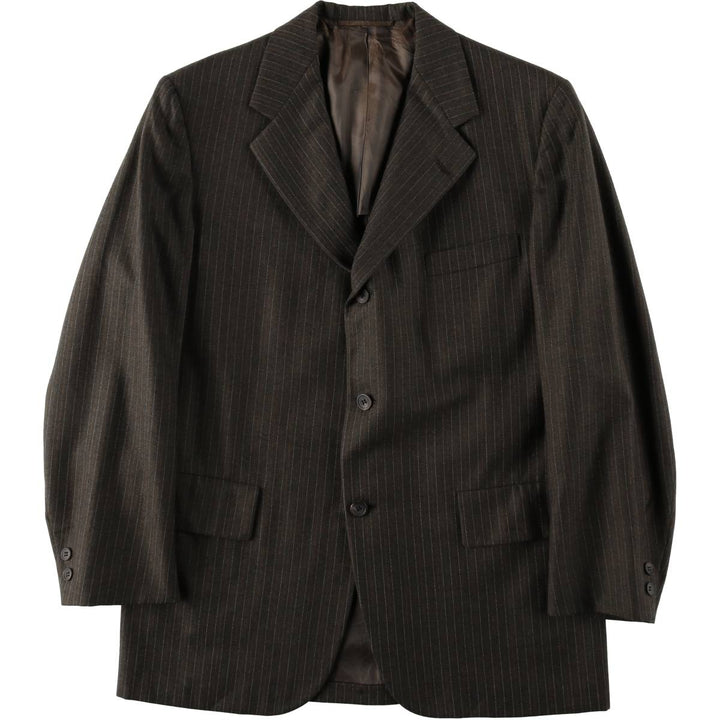 Hickey Freeman Stripe Pattern Wool Tailored Jacket, Men's Size M (Equivalent), Vintage wool brown type Vintage Second Hand