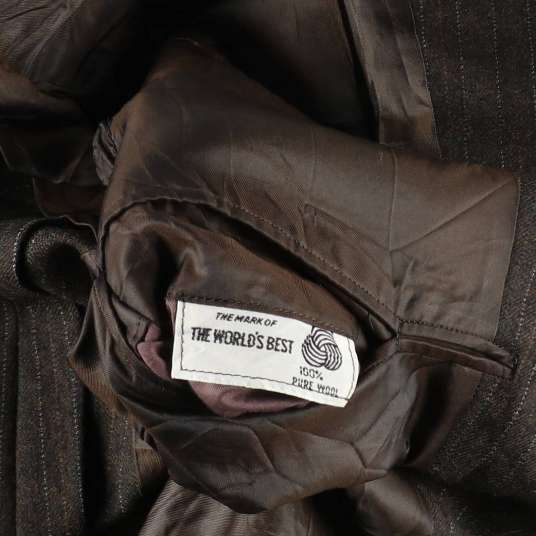 Hickey Freeman Stripe Pattern Wool Tailored Jacket, Men's Size M (Equivalent), Vintage wool brown type Vintage Second Hand