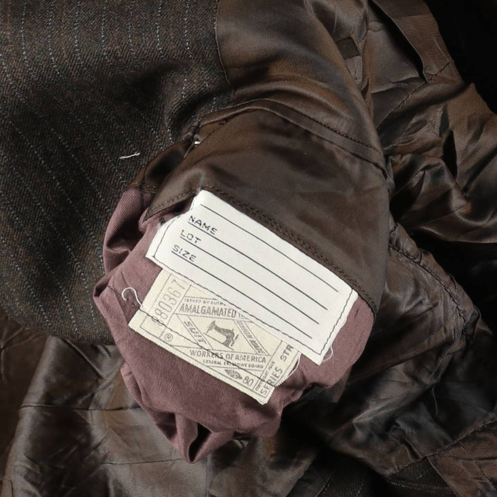 Hickey Freeman Stripe Pattern Wool Tailored Jacket, Men's Size M (Equivalent), Vintage wool brown type Vintage Second Hand