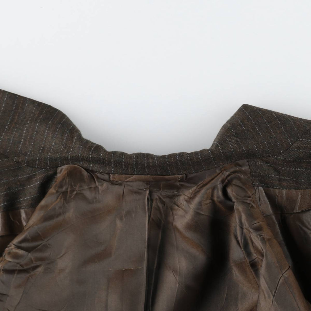 Hickey Freeman Stripe Pattern Wool Tailored Jacket, Men's Size M (Equivalent), Vintage wool brown type Vintage Second Hand