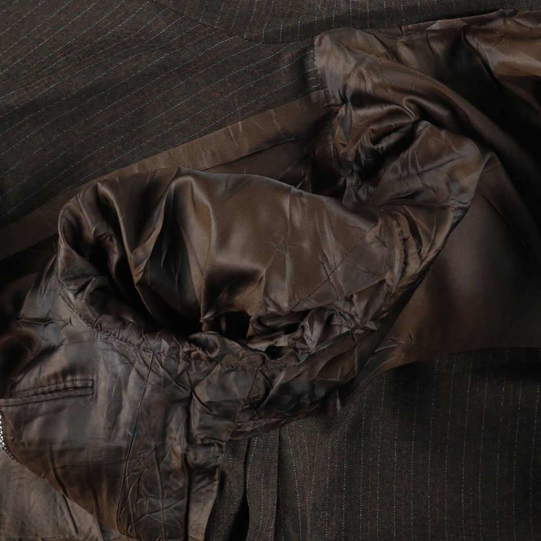 Hickey Freeman Stripe Pattern Wool Tailored Jacket, Men's Size M (Equivalent), Vintage wool brown type Vintage Second Hand