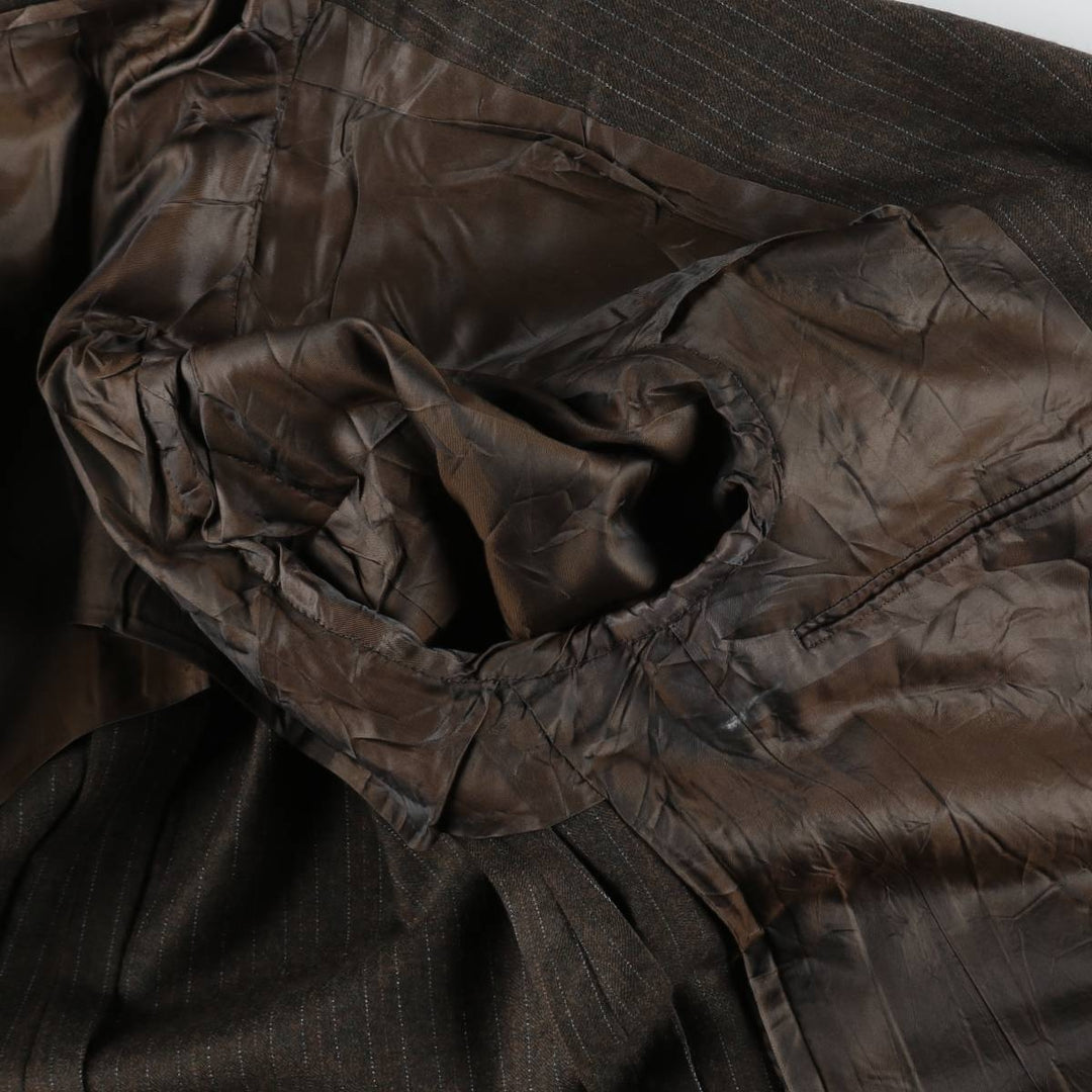 Hickey Freeman Stripe Pattern Wool Tailored Jacket, Men's Size M (Equivalent), Vintage wool brown type Vintage Second Hand