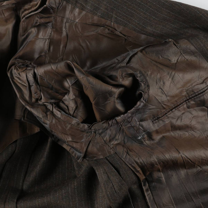 Hickey Freeman Stripe Pattern Wool Tailored Jacket, Men's Size M (Equivalent), Vintage wool brown type Vintage Second Hand