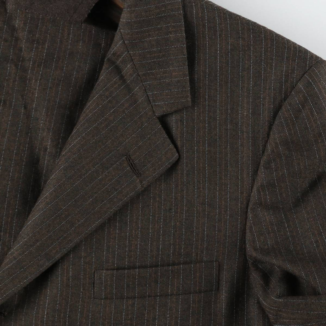 Hickey Freeman Stripe Pattern Wool Tailored Jacket, Men's Size M (Equivalent), Vintage wool brown type Vintage Second Hand