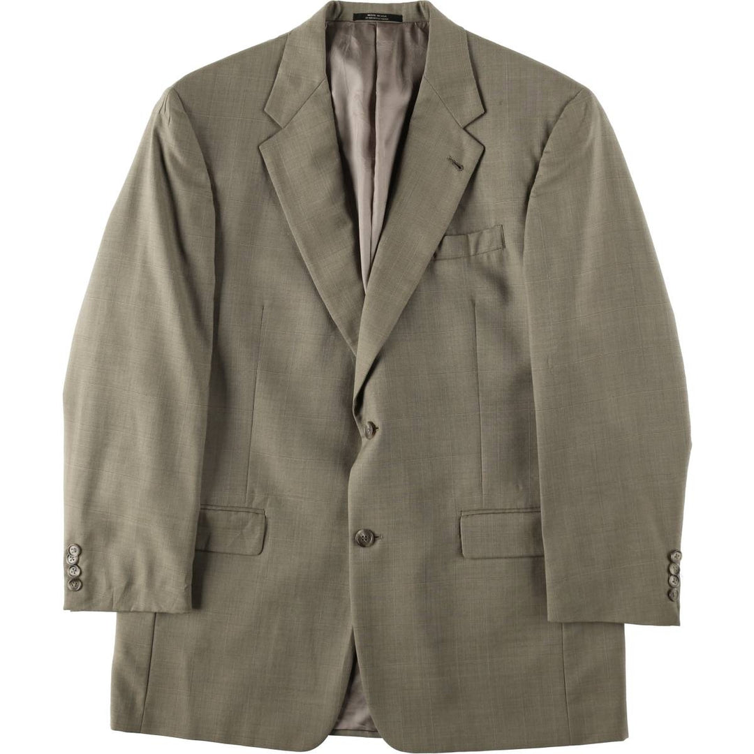 HART SCHAFFNER and MARX Check Pattern Wool Tailored Jacket, Made in USA, Men's Size M (approx.) wool Beige type Vintage Second Hand