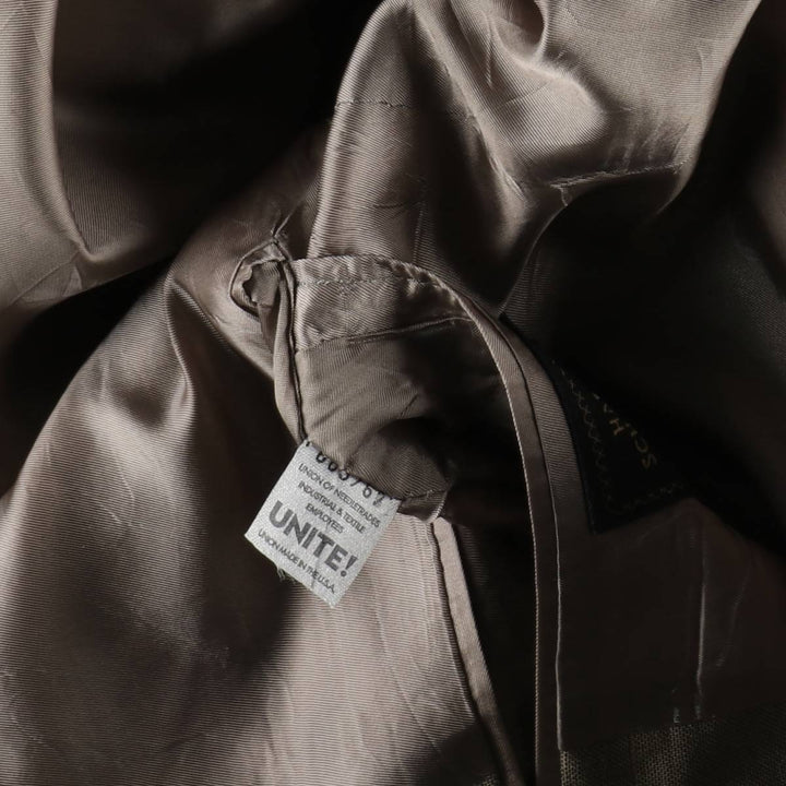 HART SCHAFFNER and MARX Check Pattern Wool Tailored Jacket, Made in USA, Men's Size M (approx.) wool Beige type Vintage Second Hand