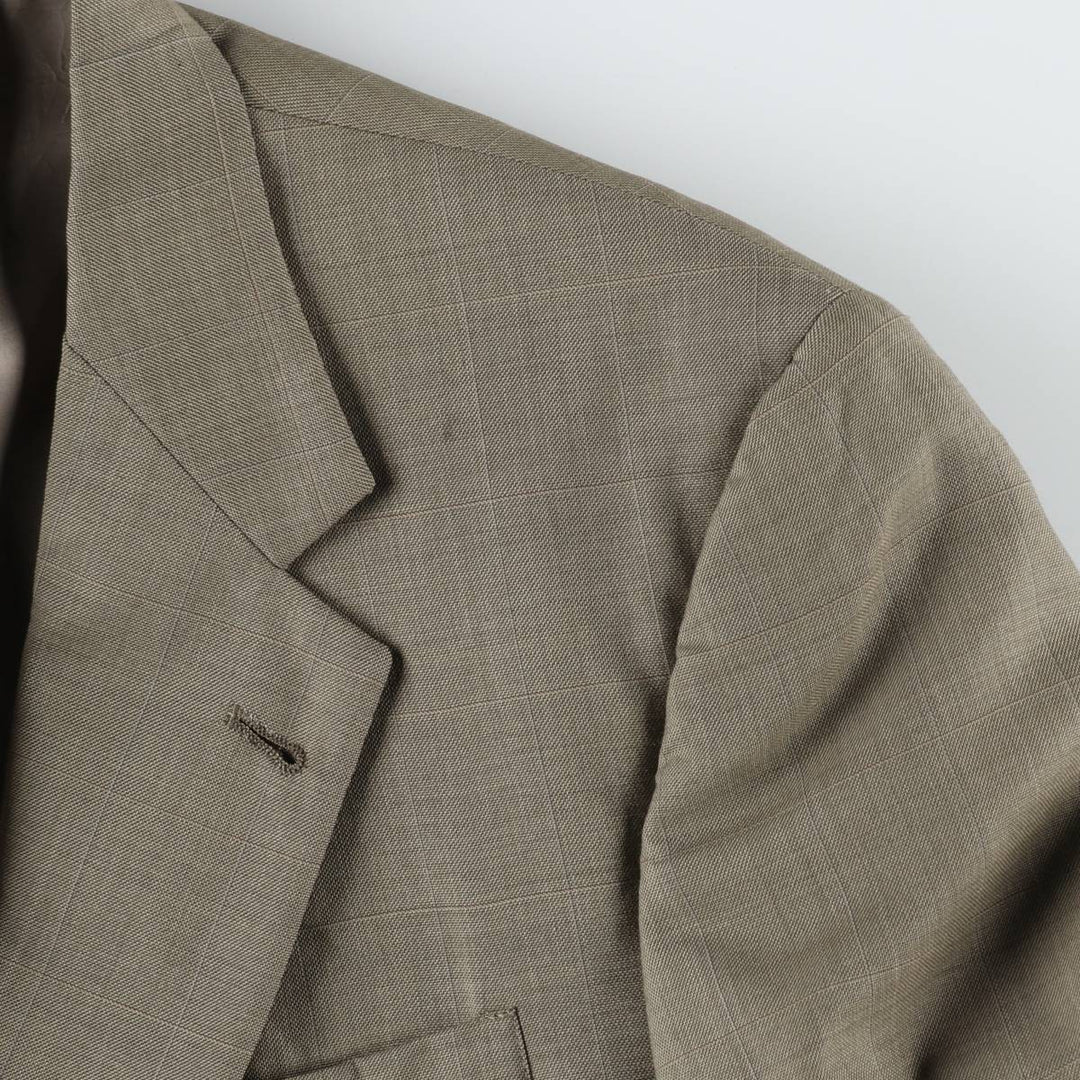 HART SCHAFFNER and MARX Check Pattern Wool Tailored Jacket, Made in USA, Men's Size M (approx.) wool Beige type Vintage Second Hand