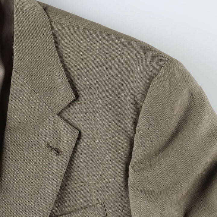 HART SCHAFFNER and MARX Check Pattern Wool Tailored Jacket, Made in USA, Men's Size M (approx.) wool Beige type Vintage Second Hand
