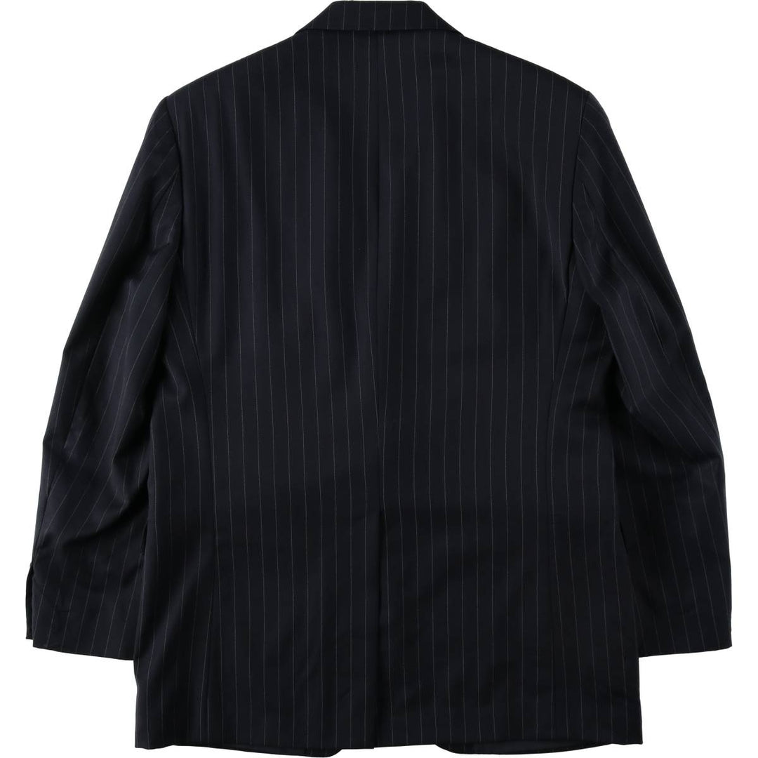 Ralph Lauren Lauren Striped Wool Tailored Jacket, Made in Canada, Men's Size M wool navy blue type Vintage Second Hand