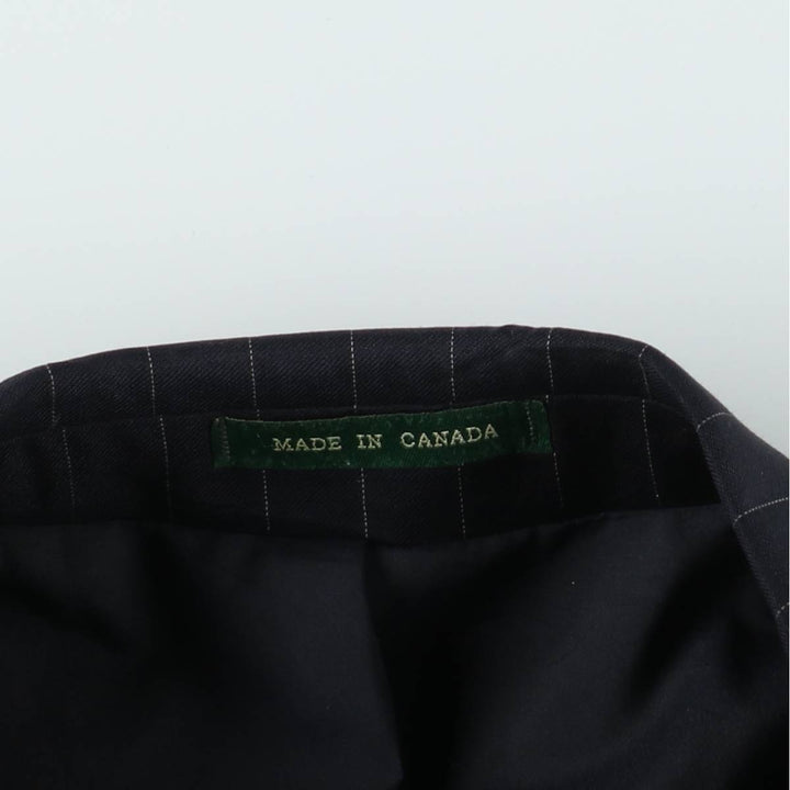 Ralph Lauren Lauren Striped Wool Tailored Jacket, Made in Canada, Men's Size M wool navy blue type Vintage Second Hand