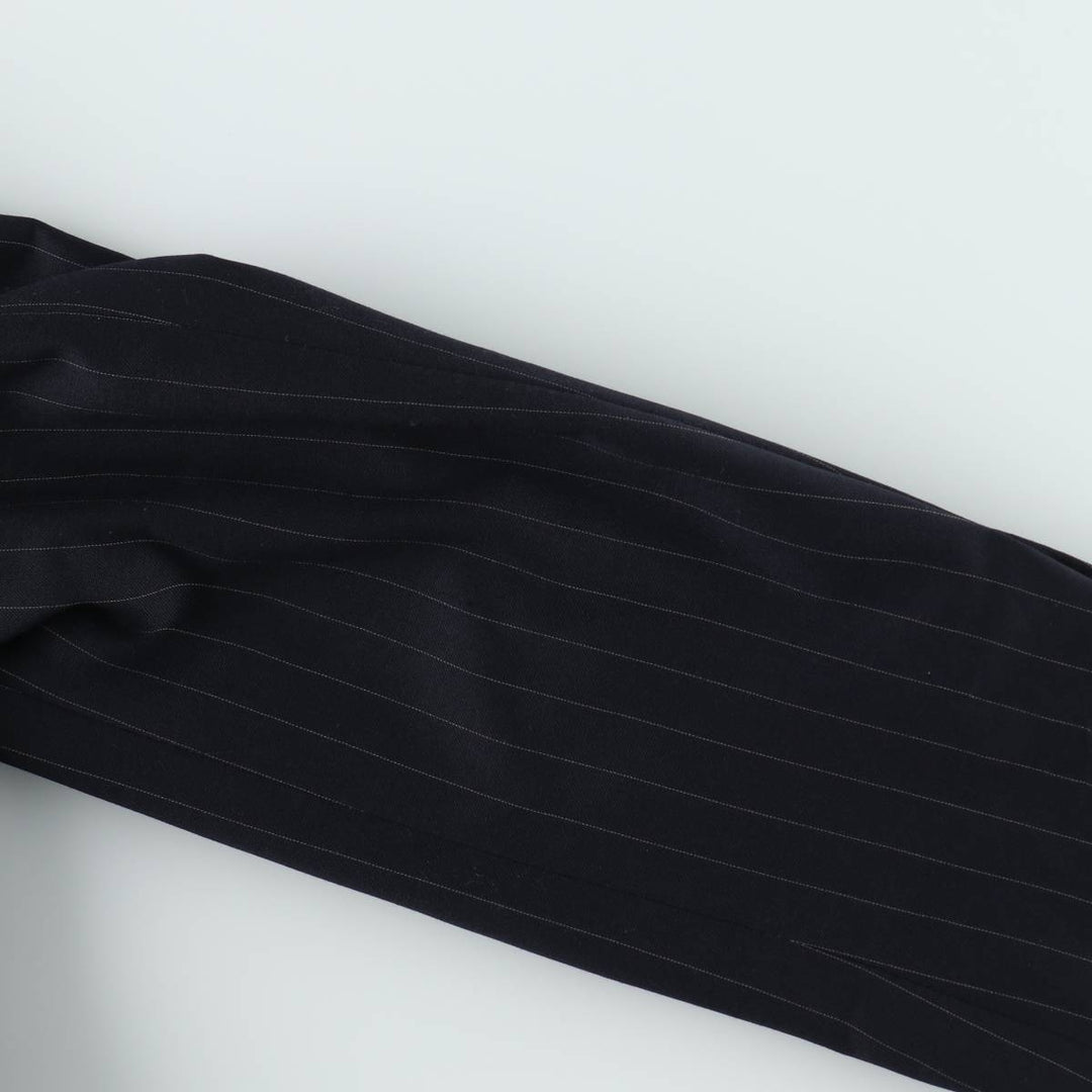 Ralph Lauren Lauren Striped Wool Tailored Jacket, Made in Canada, Men's Size M wool navy blue type Vintage Second Hand