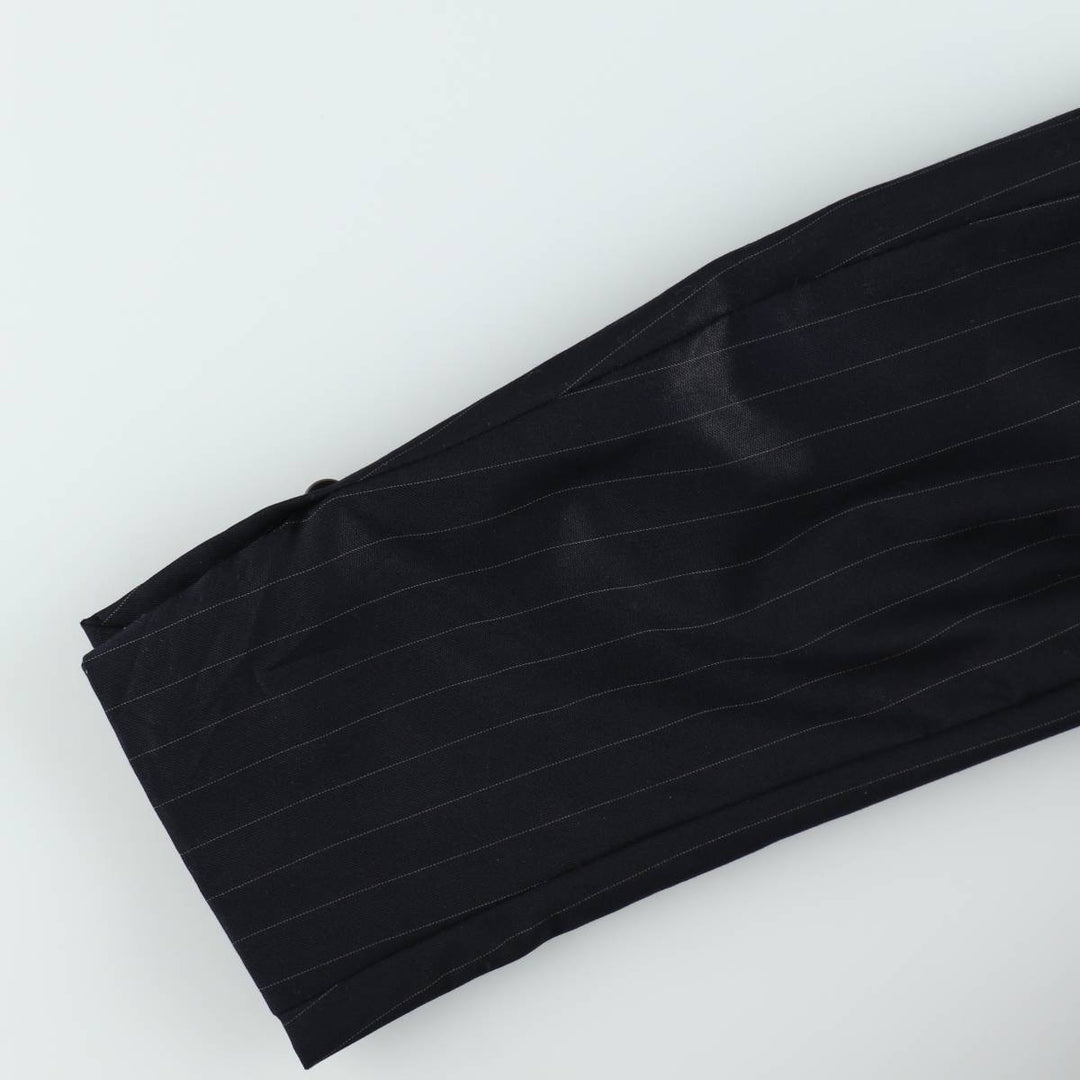 Ralph Lauren Lauren Striped Wool Tailored Jacket, Made in Canada, Men's Size M wool navy blue type Vintage Second Hand