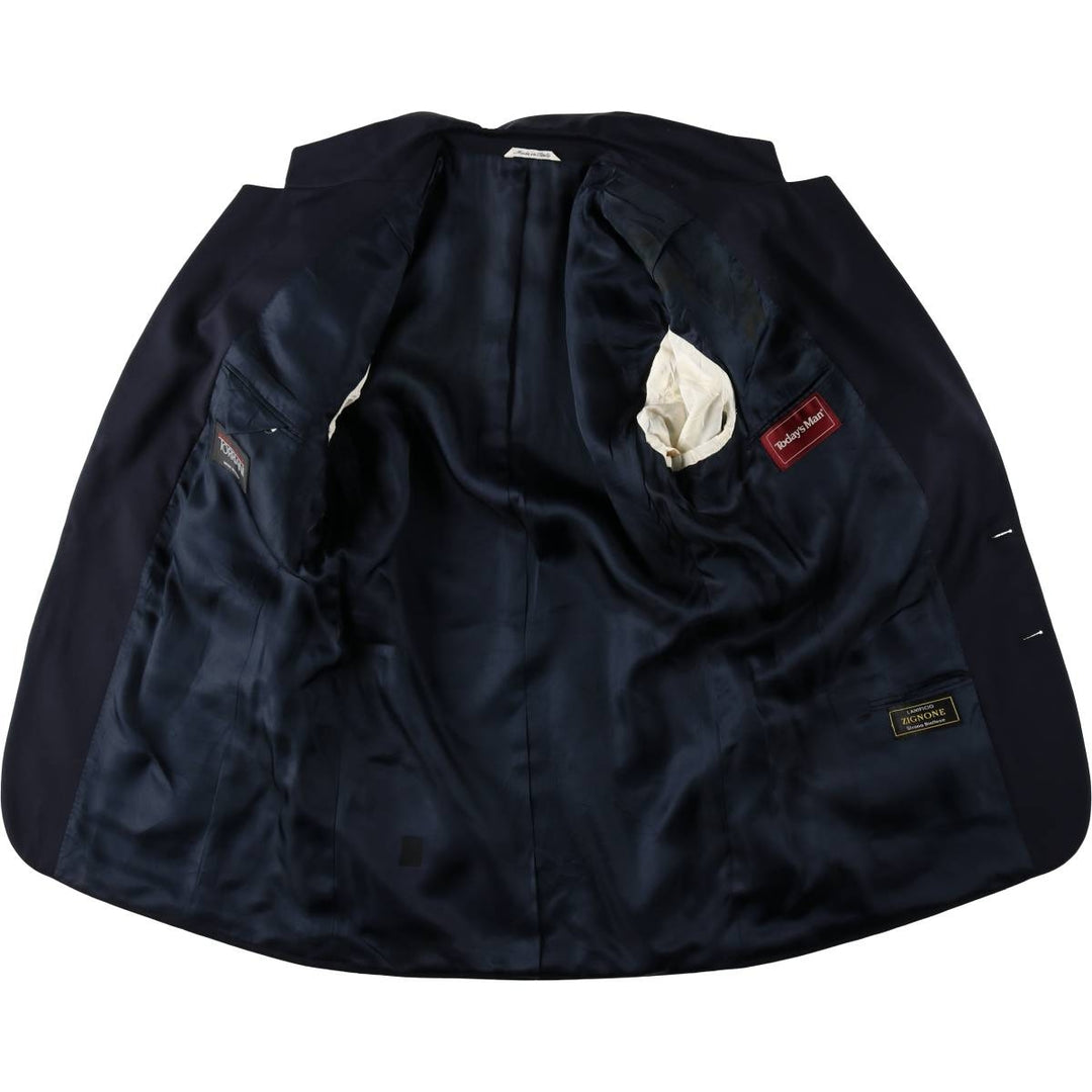TORRIANI Navy Blazer Tailored Jacket, Made in Italy, Men's Size M (approx.) wool navy blue type Vintage Second Hand