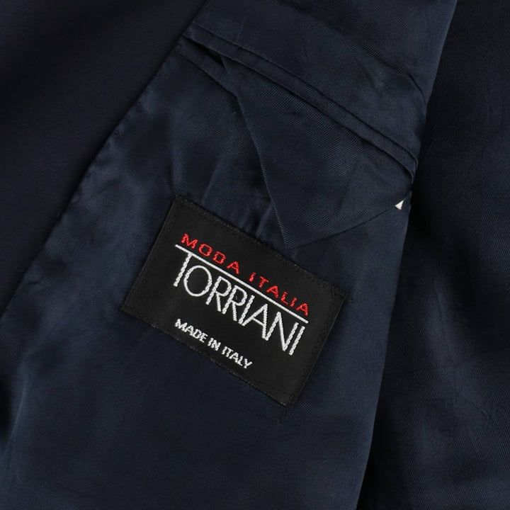 TORRIANI Navy Blazer Tailored Jacket, Made in Italy, Men's Size M (approx.) wool navy blue type Vintage Second Hand