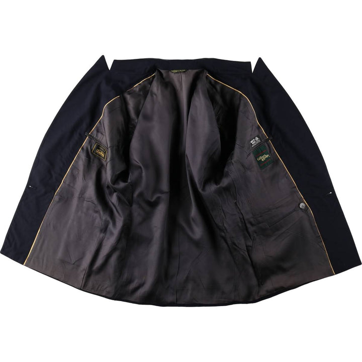 Zachry Peak Lapel Double-Breasted Wool Tailored Jacket, Made in USA, Men's Size L (approx.) wool navy blue type Vintage Second Hand
