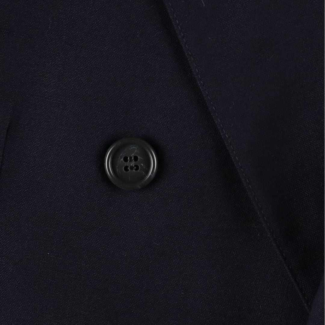 Zachry Peak Lapel Double-Breasted Wool Tailored Jacket, Made in USA, Men's Size L (approx.) wool navy blue type Vintage Second Hand