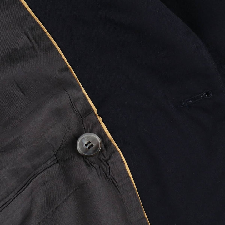 Zachry Peak Lapel Double-Breasted Wool Tailored Jacket, Made in USA, Men's Size L (approx.) wool navy blue type Vintage Second Hand