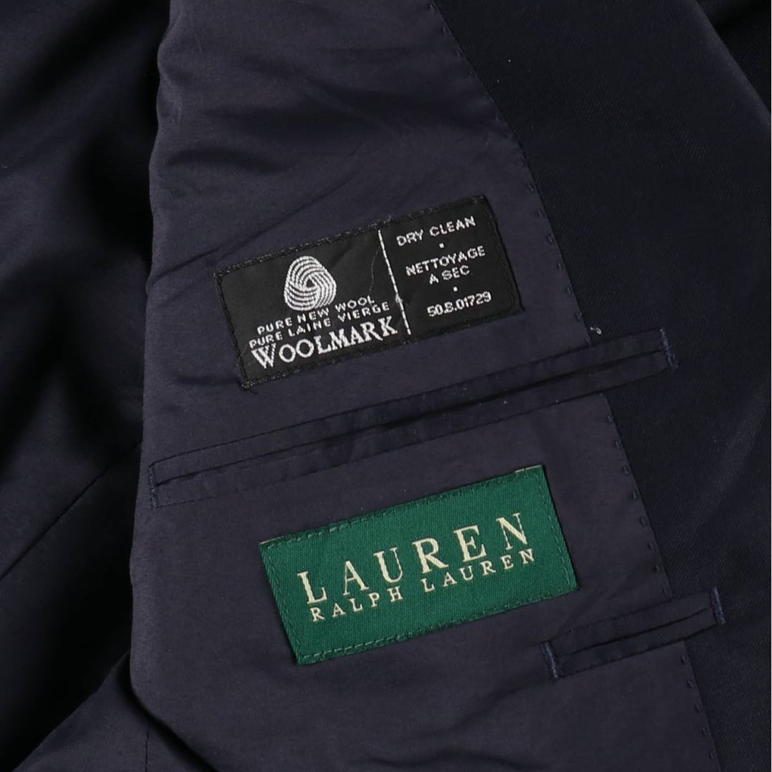 Ralph Lauren LAUREN Navy blazer, tailored jacket, men's size L wool navy blue type Vintage Second Hand