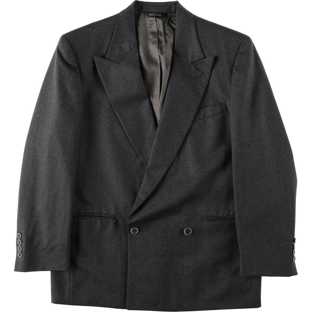 PORTFOLIO PERRY Double-breasted Peaked Lapel Wool Tailored Jacket, Made in USA, Men's Size M (approx.) wool gray type Vintage Second Hand
