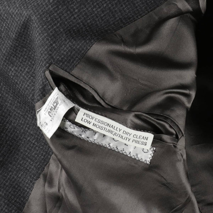 PORTFOLIO PERRY Double-breasted Peaked Lapel Wool Tailored Jacket, Made in USA, Men's Size M (approx.) wool gray type Vintage Second Hand