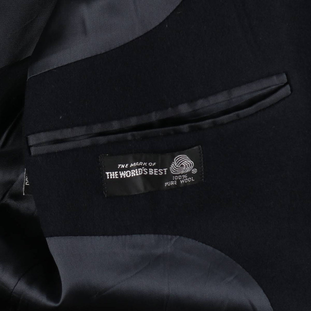 HAGGAR IMPERIAL Wool Tailored Jacket, Men's Size L (approx.) wool navy blue type Vintage Second Hand