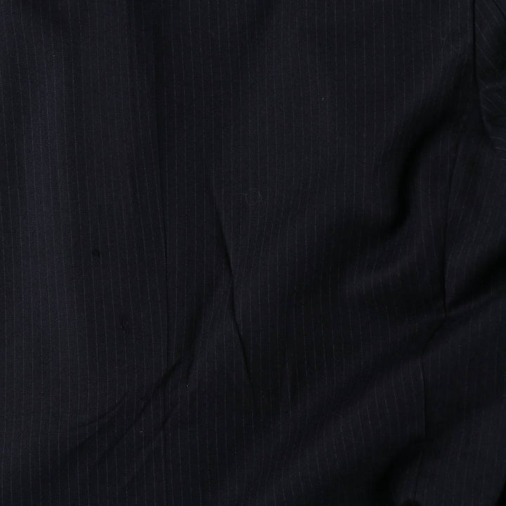 TOWN SQUIRE Stripe Pattern Wool Tailored Jacket (Men's Size M) wool navy blue type Vintage Second Hand