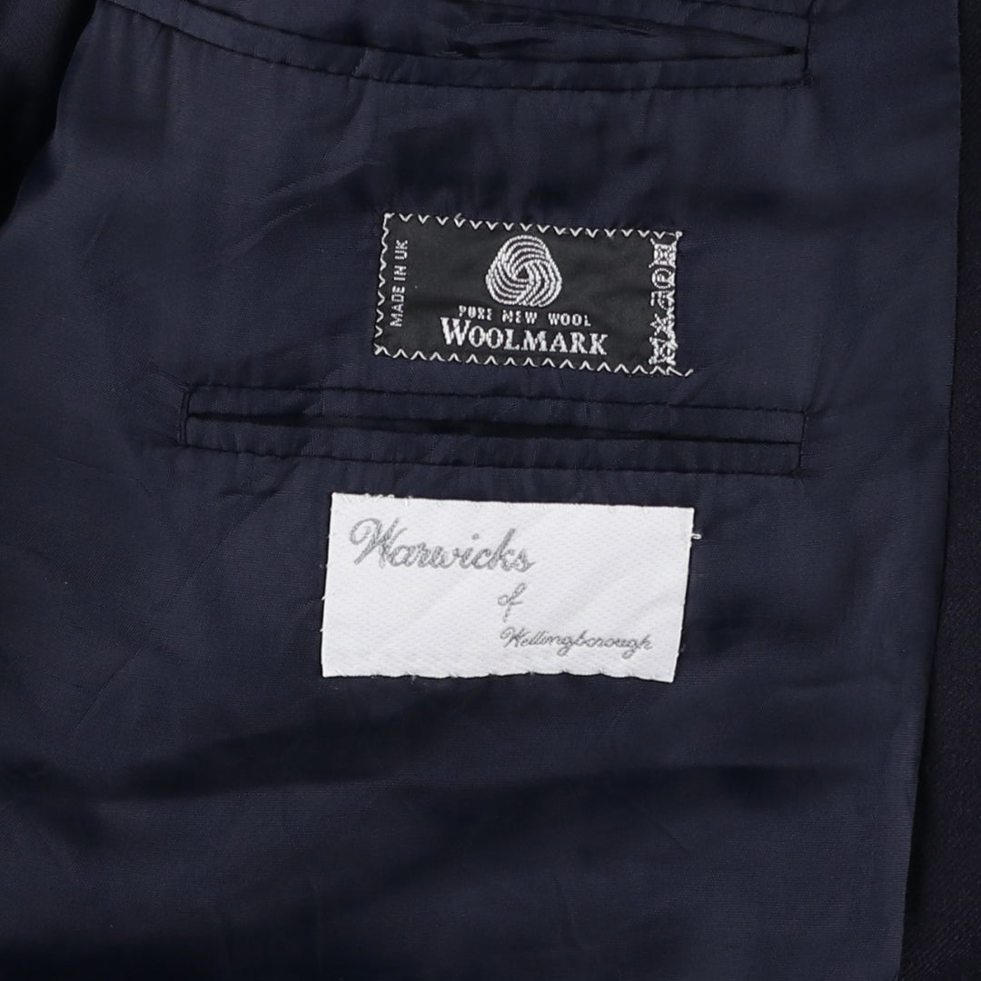 Berwin and Berwin Navy Blazer Tailored Jacket, Made in England, Men's Size L (approx.) wool navy blue type Vintage Second Hand