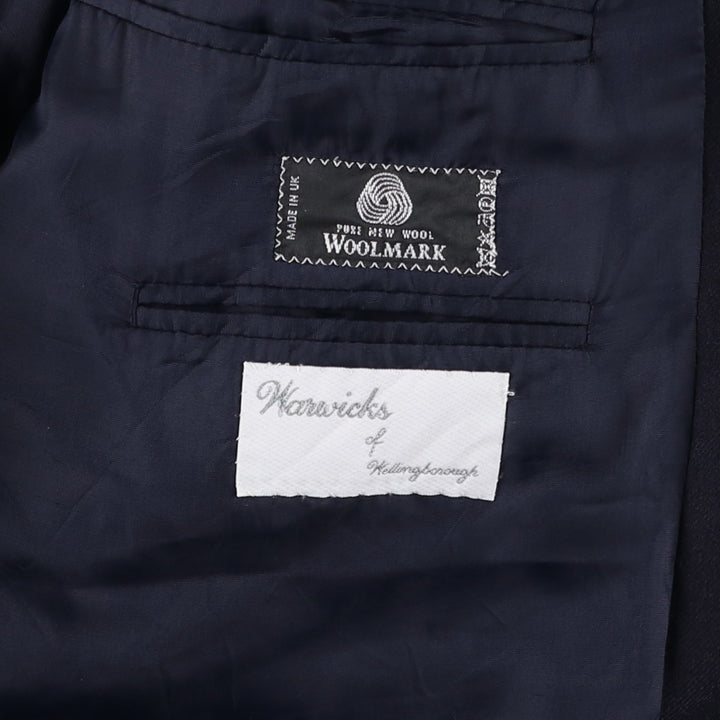 Berwin and Berwin Navy Blazer Tailored Jacket, Made in England, Men's Size L (approx.) wool navy blue type Vintage Second Hand