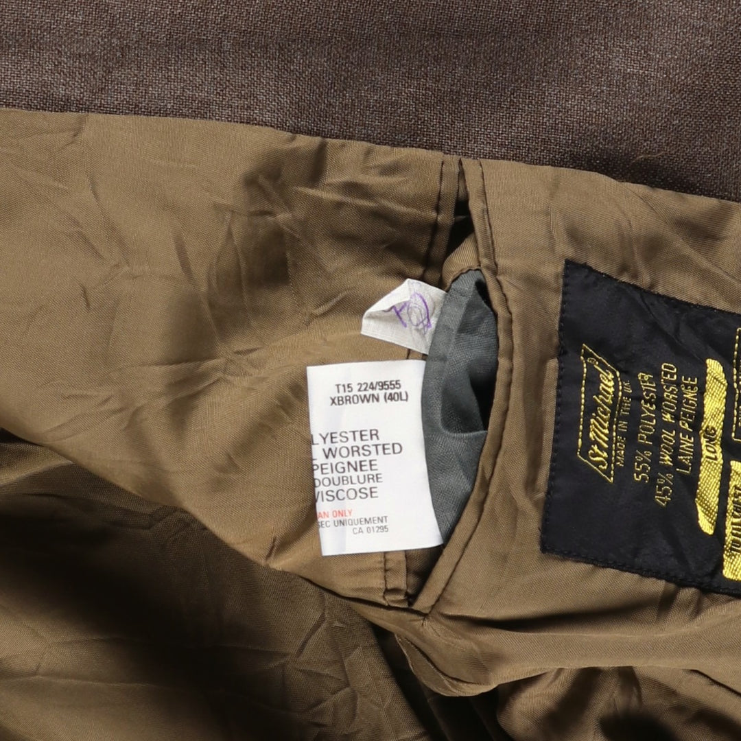 St Michael tailored jacket, made in England, men's size M equivalent. polyester brown type Vintage Second Hand