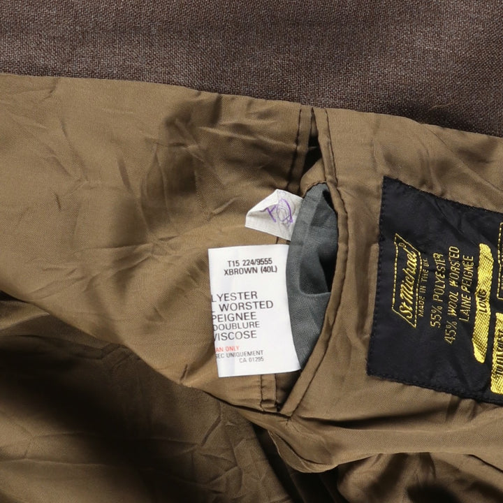 St Michael tailored jacket, made in England, men's size M equivalent. polyester brown type Vintage Second Hand