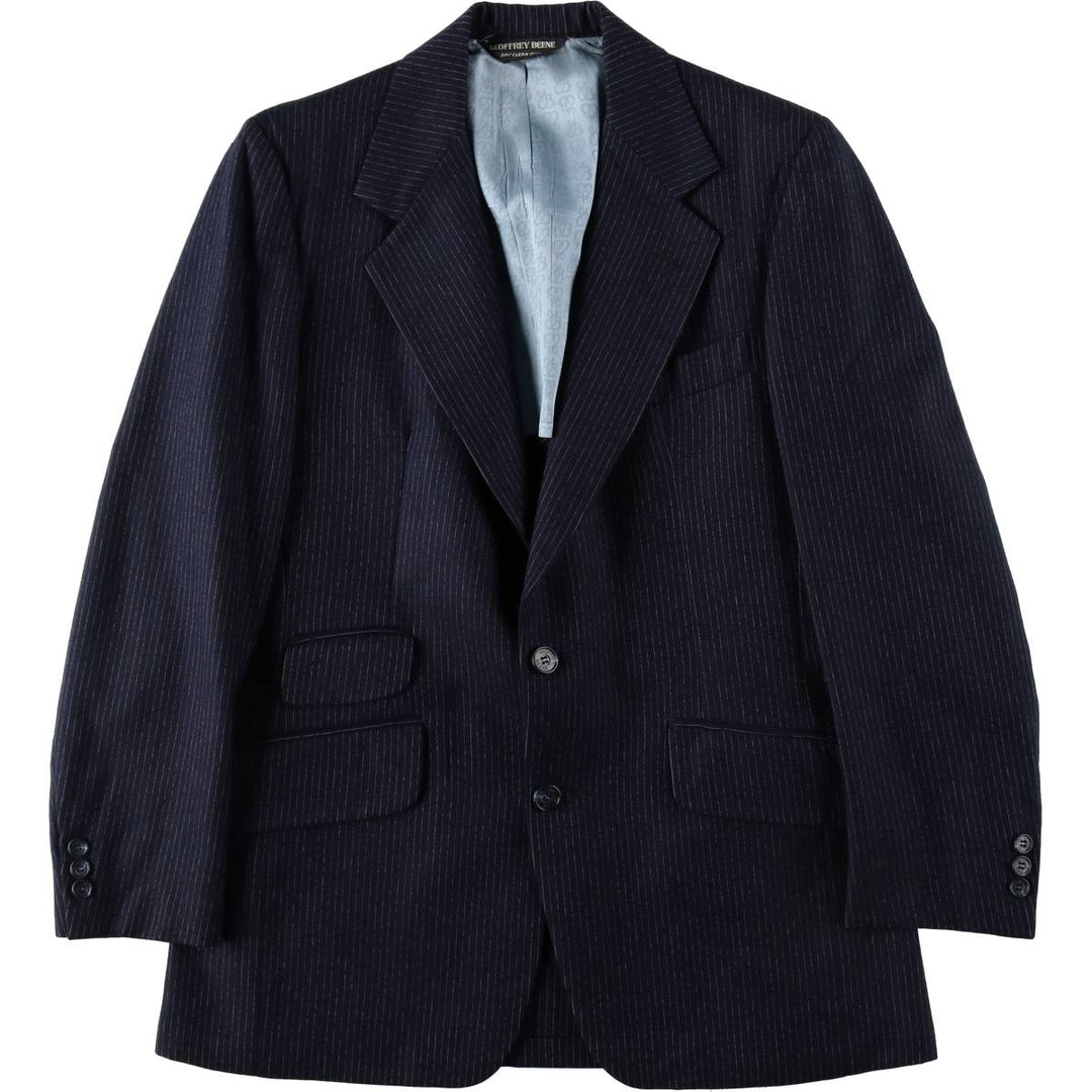 GEOFFREY BEENE Stripe Pattern Blazer Tailored Jacket (Men's Size S) unclear navy blue type Vintage Second Hand
