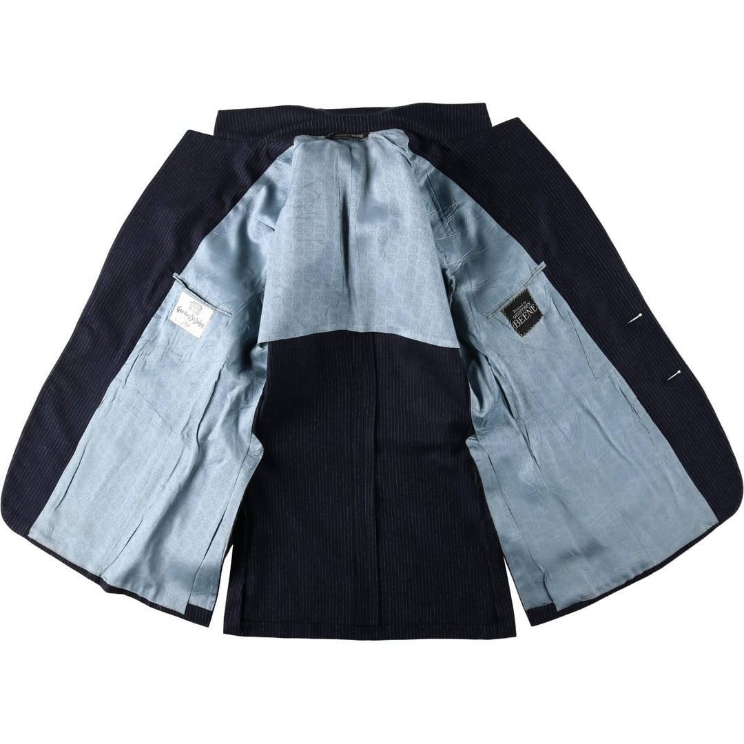 GEOFFREY BEENE Stripe Pattern Blazer Tailored Jacket (Men's Size S) unclear navy blue type Vintage Second Hand