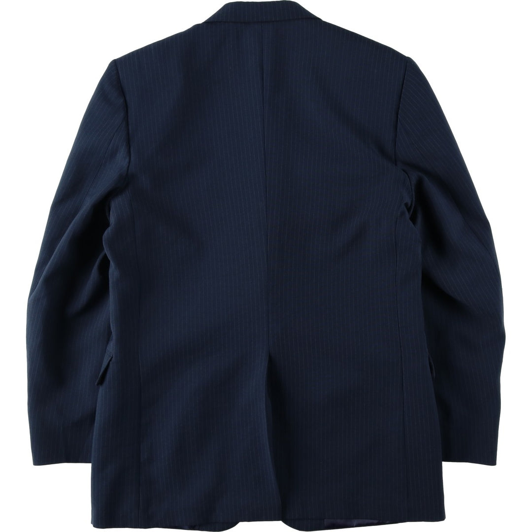 1970'S Haggar MAGIC STRETCH Stripe Pattern Tailored Jacket, Made in USA, Men's Size M (approx.) unclear navy blue type Vintage Second Hand