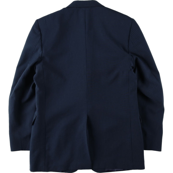 1970'S Haggar MAGIC STRETCH Stripe Pattern Tailored Jacket, Made in USA, Men's Size M (approx.) unclear navy blue type Vintage Second Hand
