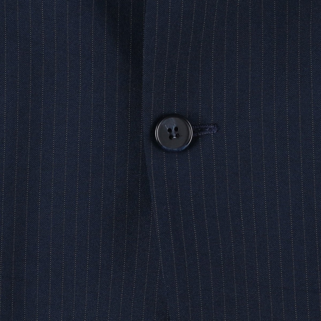 1970'S Haggar MAGIC STRETCH Stripe Pattern Tailored Jacket, Made in USA, Men's Size M (approx.) unclear navy blue type Vintage Second Hand