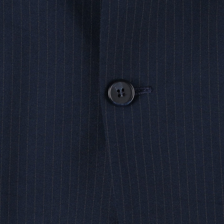 1970'S Haggar MAGIC STRETCH Stripe Pattern Tailored Jacket, Made in USA, Men's Size M (approx.) unclear navy blue type Vintage Second Hand