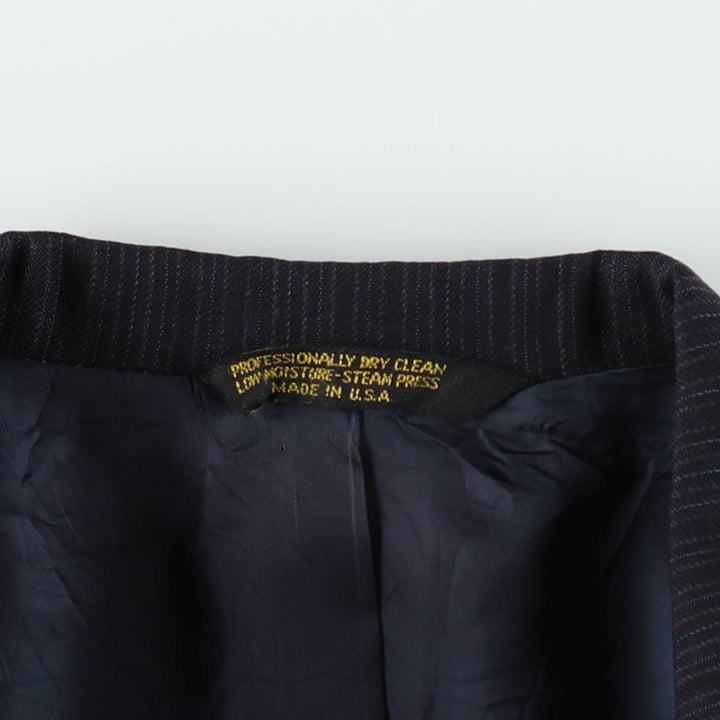 Anderson Little Strathmore Stripe Pattern Wool Tailored Jacket, Made in USA, Men's Size M (approx.) wool navy blue type Vintage Second Hand
