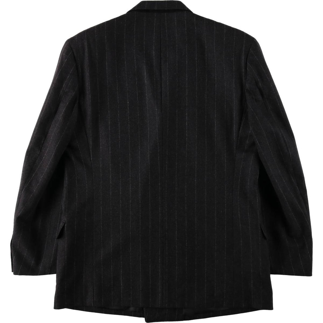 D'URBAN Stripe Pattern Peaked Lapel Double-Breasted Wool Tailored Jacket, Made in Italy, Men's Size M (approx.) wool Charcoal Vintage Second Hand