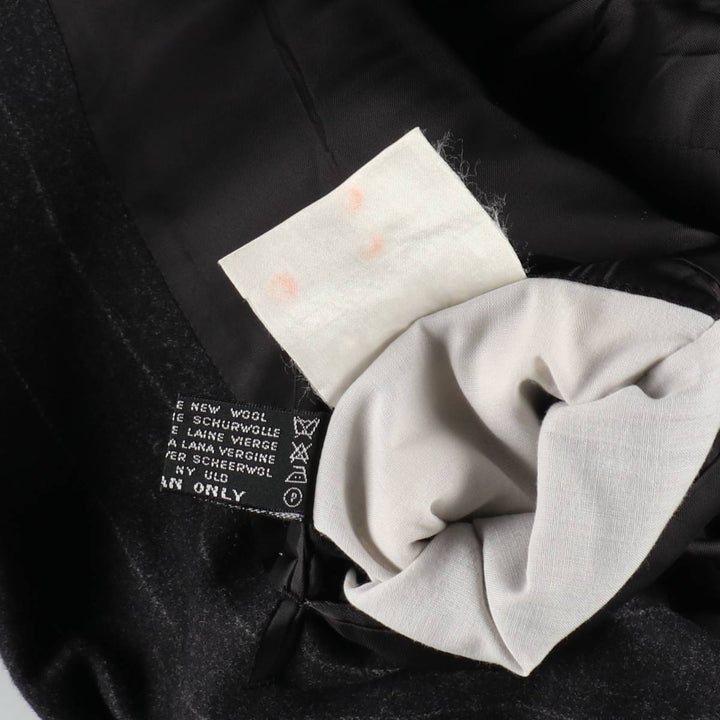 D'URBAN Stripe Pattern Peaked Lapel Double-Breasted Wool Tailored Jacket, Made in Italy, Men's Size M (approx.) wool Charcoal Vintage Second Hand