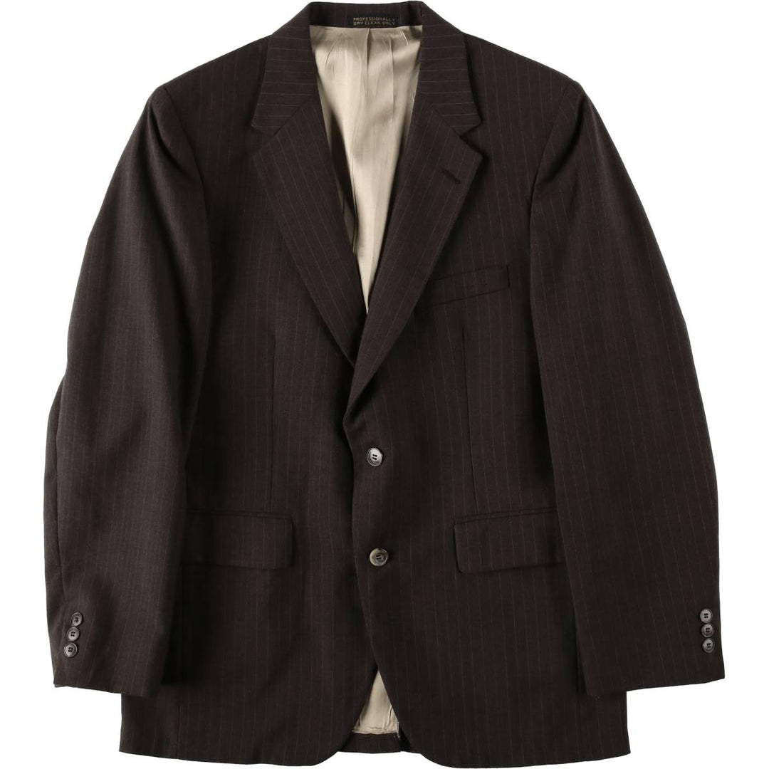 JOHNNY CARSON Stripe Pattern Blazer Tailored Jacket (Men's Size M) unclear brown type Vintage Second Hand