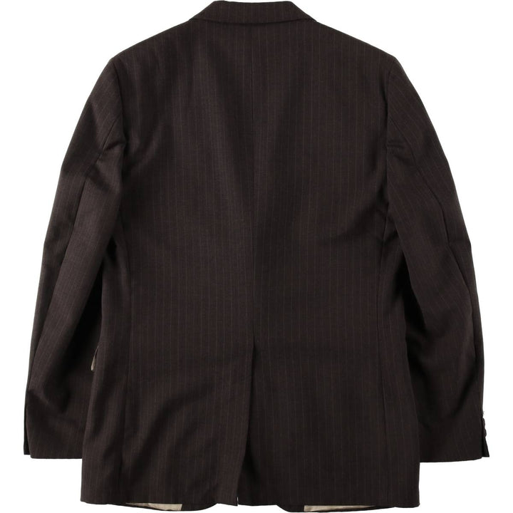 JOHNNY CARSON Stripe Pattern Blazer Tailored Jacket (Men's Size M) unclear brown type Vintage Second Hand