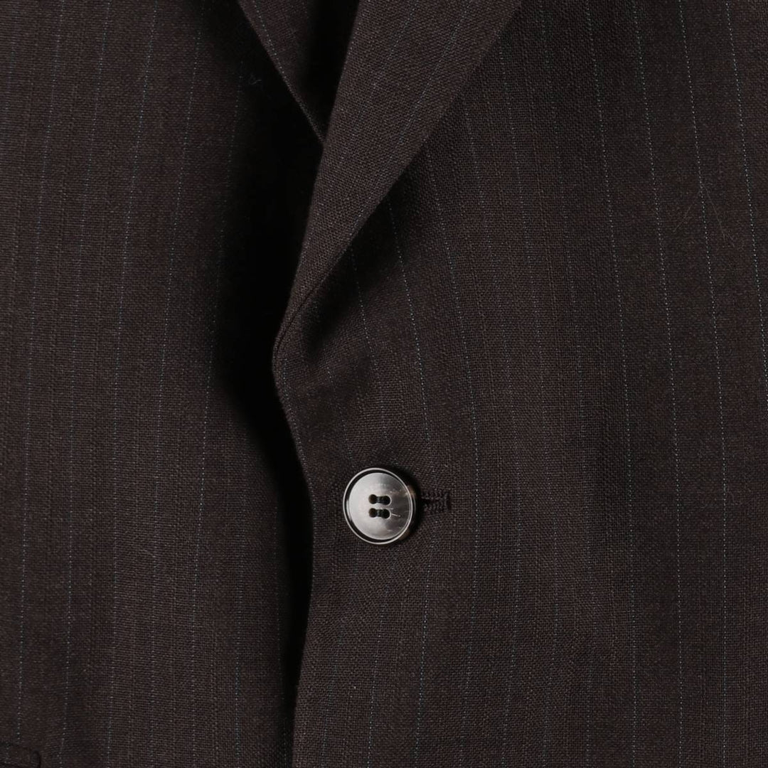 JOHNNY CARSON Stripe Pattern Blazer Tailored Jacket (Men's Size M) unclear brown type Vintage Second Hand